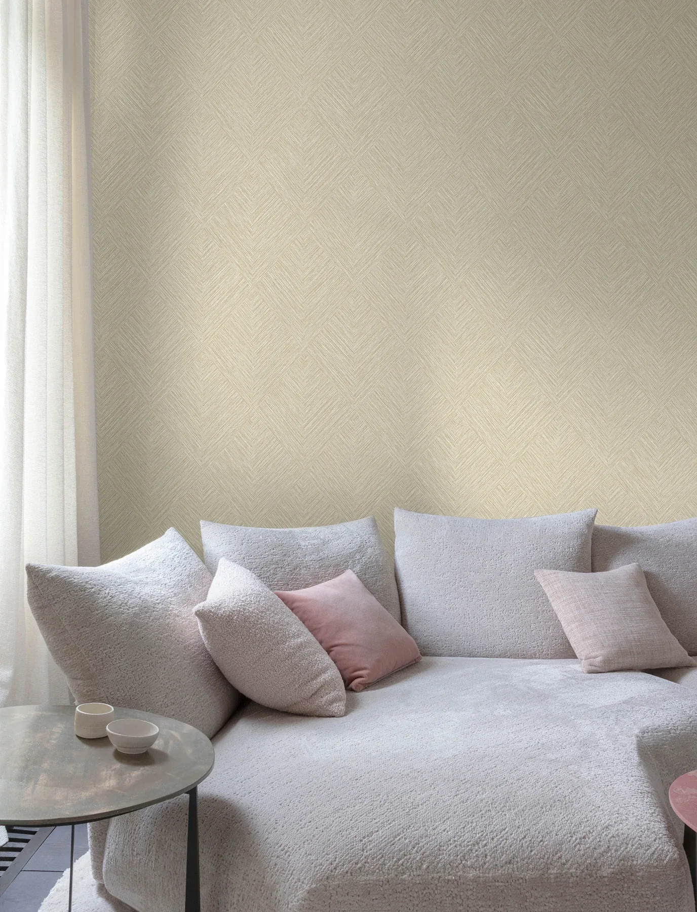Brewster Home Fashions Hollis Light Brown Textured Diamond Wallpaper - SKU 4191-83044