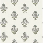 Brewster Home Fashions Hollyhock Aqua Floral Crest Wallpaper - SKU 4148-27415