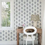 Brewster Home Fashions Hollyhock Blue Floral Crest Wallpaper - SKU 4148-27417