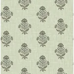 Brewster Home Fashions Hollyhock Green Floral Crest Wallpaper - SKU 4148-27419