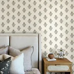 Brewster Home Fashions Hollyhock Honey Floral Crest Wallpaper - SKU 4148-27416