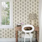 Brewster Home Fashions Hollyhock Rust Floral Crest Wallpaper - SKU 4148-27420