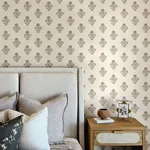 Brewster Home Fashions Hollyhock Rust Floral Crest Wallpaper - SKU 4148-27420