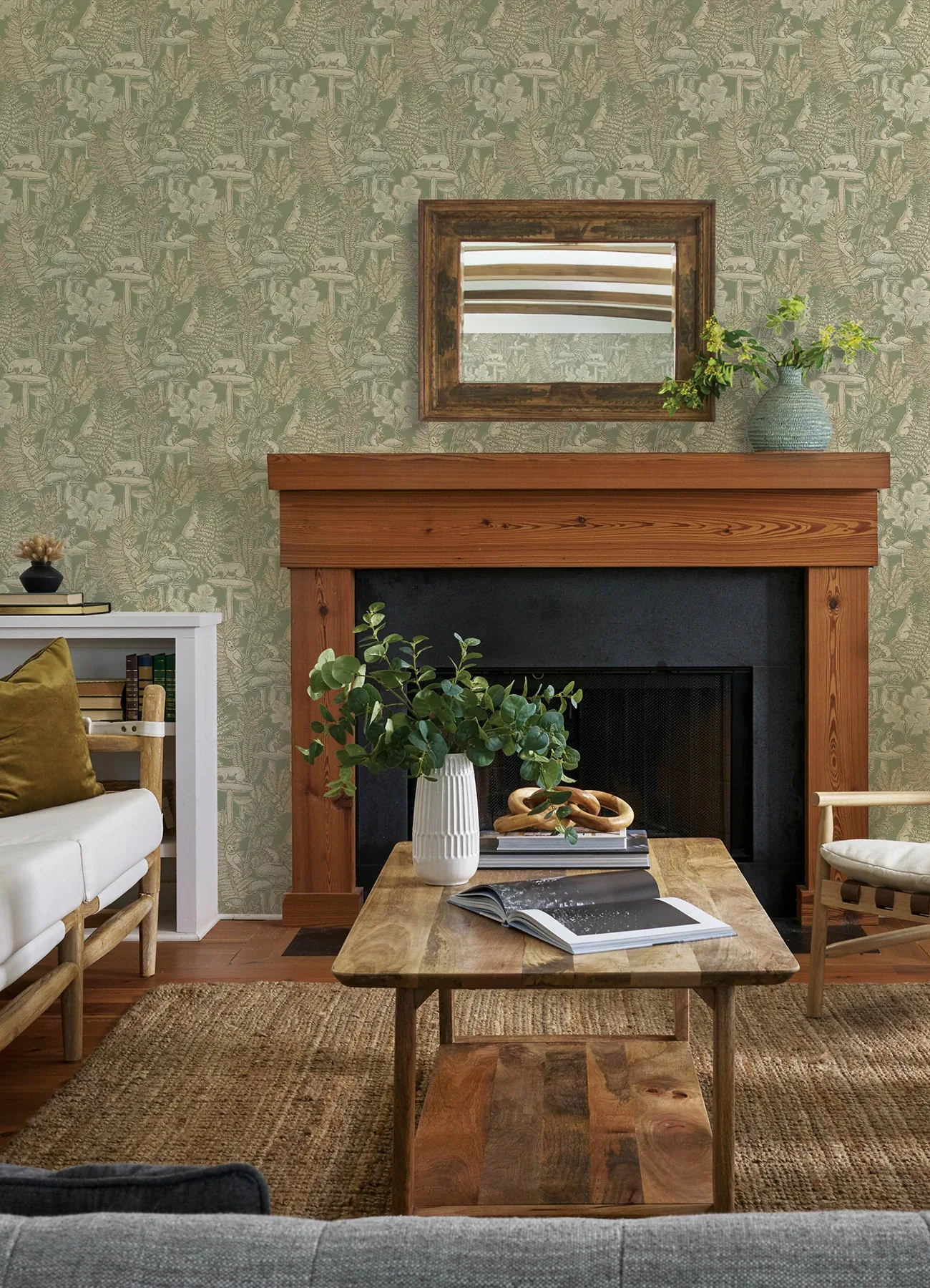 Brewster Home Fashions Holt Sage Woodland Wallpaper - SKU 4169-83100