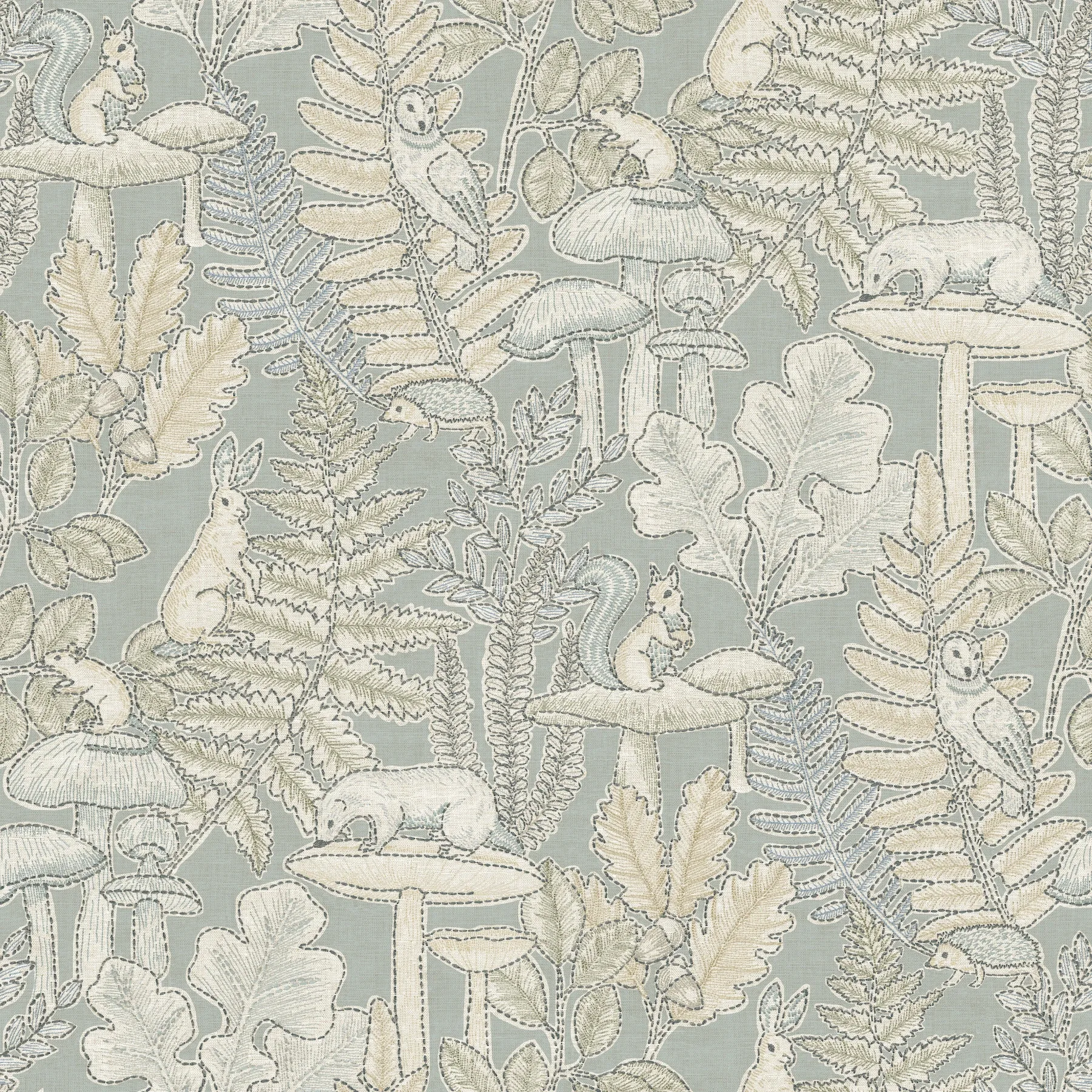 Brewster Home Fashions Holt Seafoam Woodland Wallpaper - SKU 4169-83104