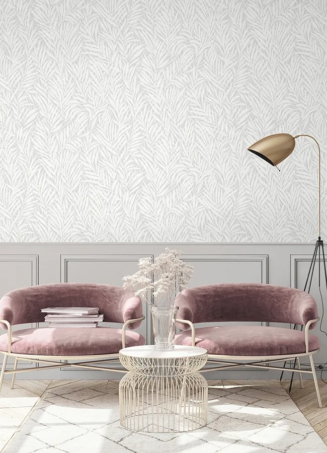 Brewster Home Fashions Holzer White Fern Wallpaper - SKU 2980-M52500