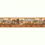 Brewster Home Fashions Home Sweet Home Cream Display Shelf Wallpaper - SKU 418B06754