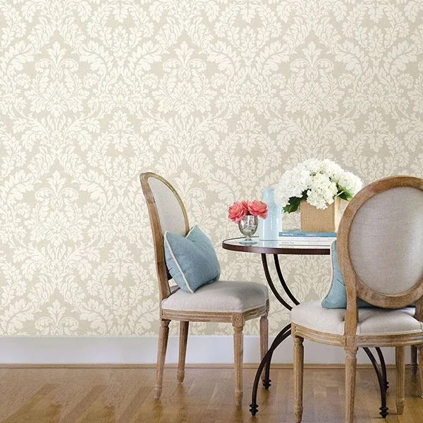 Brewster Home Fashions Honor Beige Damask Wallpaper - SKU 2773-449020
