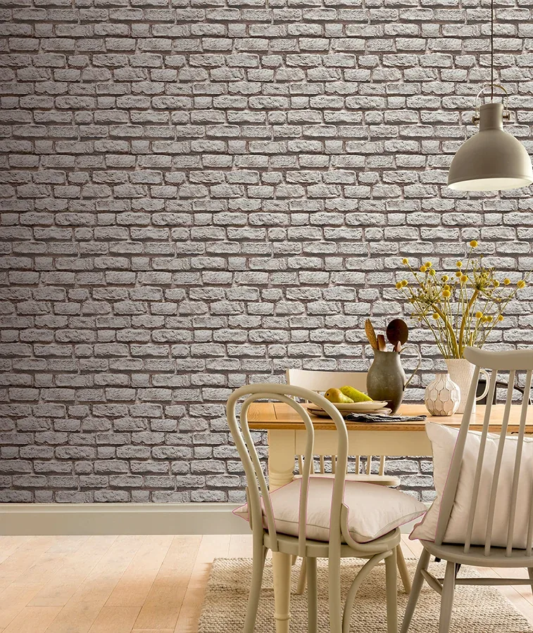 Brewster Home Fashions Horace Neutral Brick Wallpaper - SKU AH908007