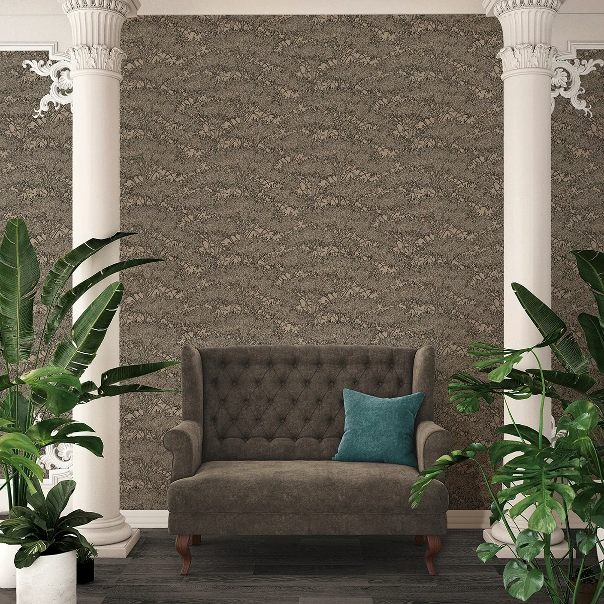 Brewster Home Fashions Hornbeam Brown Tree Wallpaper - SKU AS369725