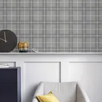 Brewster Home Fashions Hudson Grey Checkered Plaid Wallpaper - SKU AH251906