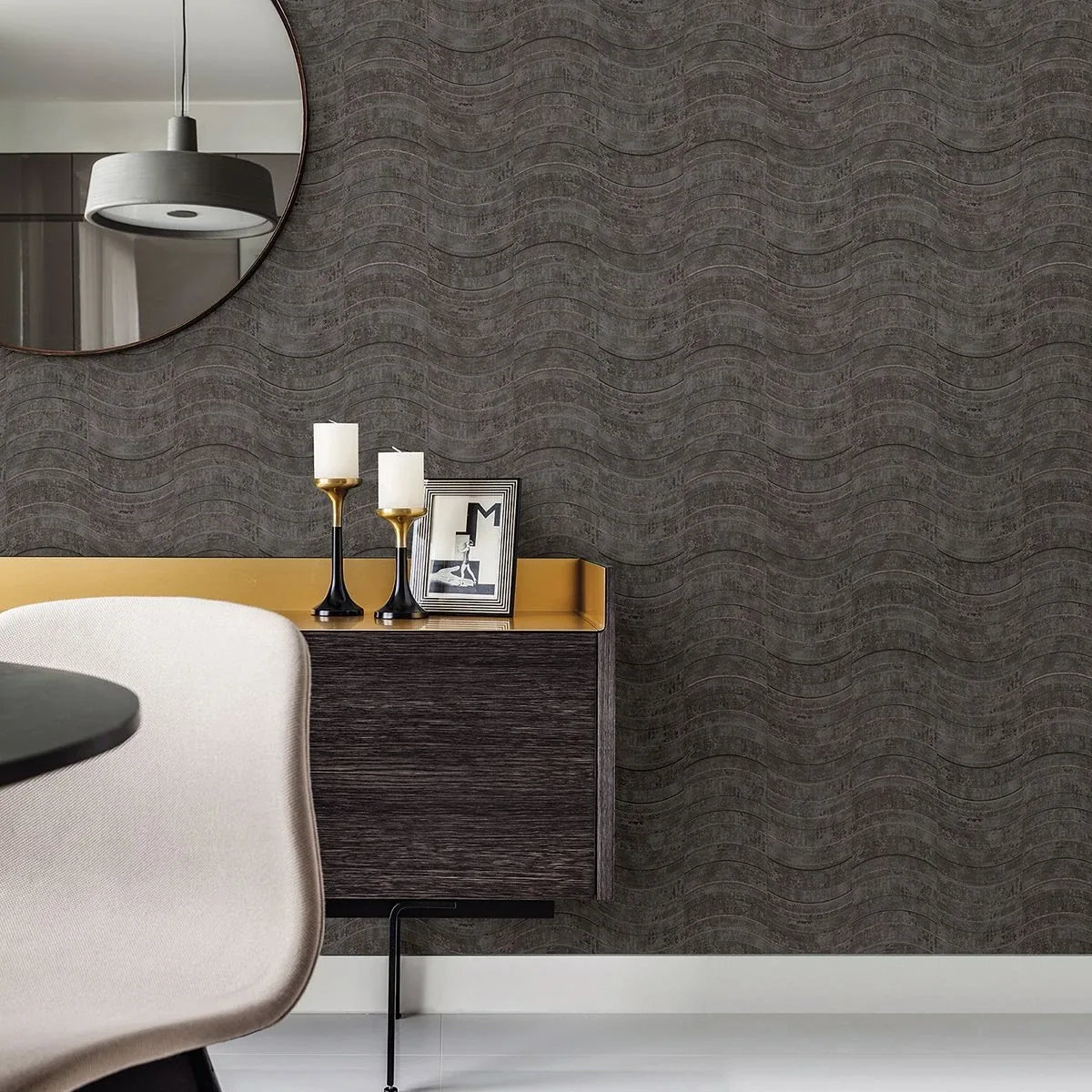 Brewster Home Fashions Hydra Dark Grey Geometric Wallpaper - SKU 2927-10803