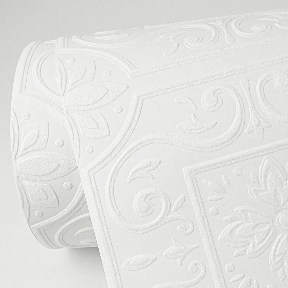 Brewster Home Fashions Ibold White Tin Ceiling Scroll Paintable Wallpaper - SKU 4000-59001
