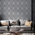 Brewster Home Fashions Ignatius Charcoal Ogee Wallpaper - SKU AH295100