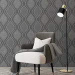 Brewster Home Fashions Ignatius Charcoal Ogee Wallpaper - SKU AH295100