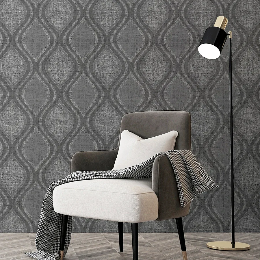 Brewster Home Fashions Ignatius Charcoal Ogee Wallpaper - SKU AH295100