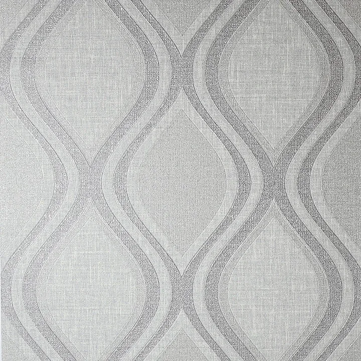 Brewster Home Fashions Ignatius Grey Ogee Wallpaper - SKU AH295101