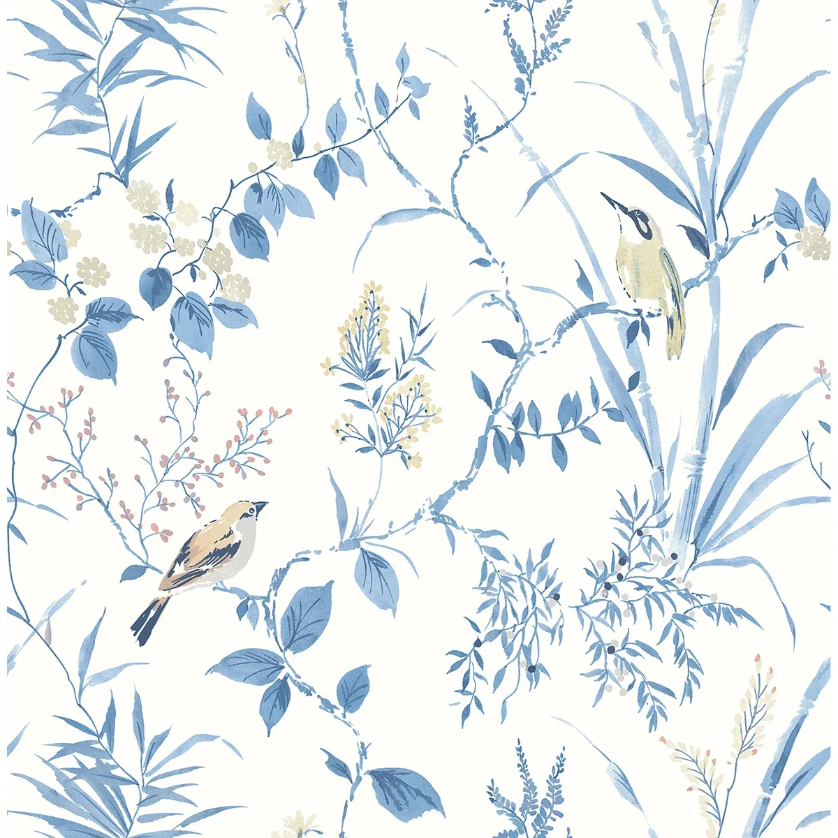 3123-24170 | Imperial Garden Blue Botanical Wallpaper