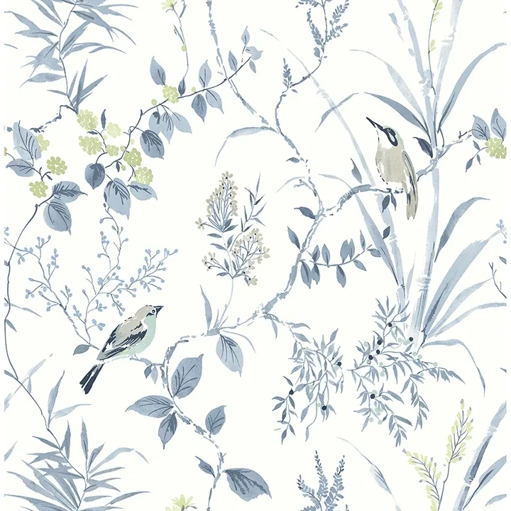 4134-26990 | Imperial Garden Blueberry Botanical Wallpaper