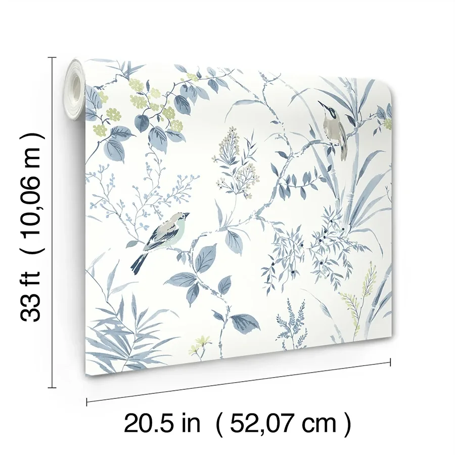 Brewster Home Fashions Imperial Garden Blueberry Botanical Wallpaper - SKU 4134-26990