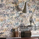 Brewster Home Fashions Indio Neutral Love Scribble Wallpaper - SKU CEP50121W
