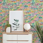 Brewster Home Fashions Indio Pastel Love Scribble Wallpaper - SKU CEP50122W