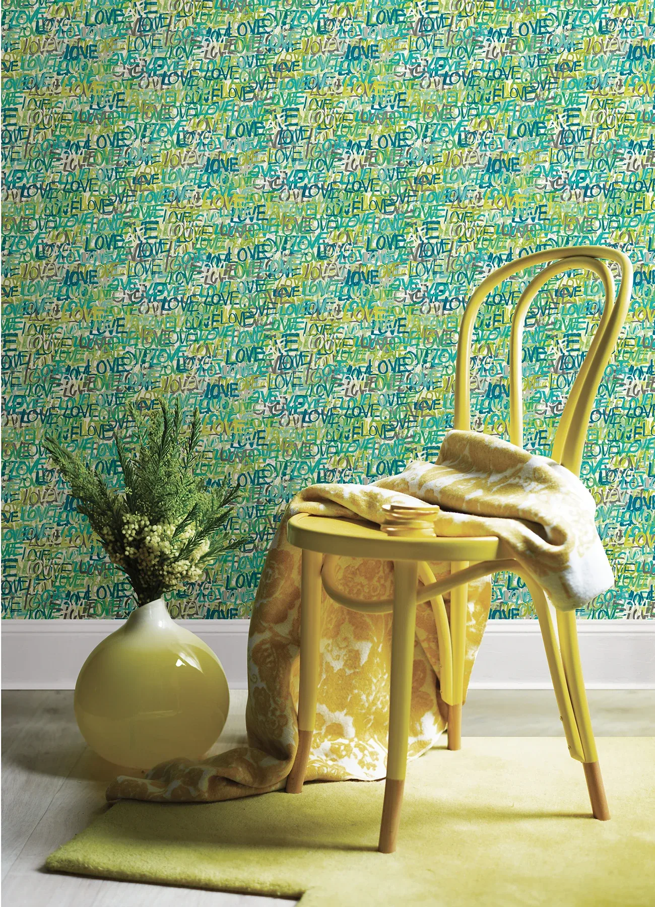 Brewster Home Fashions Indio Teal Love Scribble Wallpaper - SKU CEP50123W