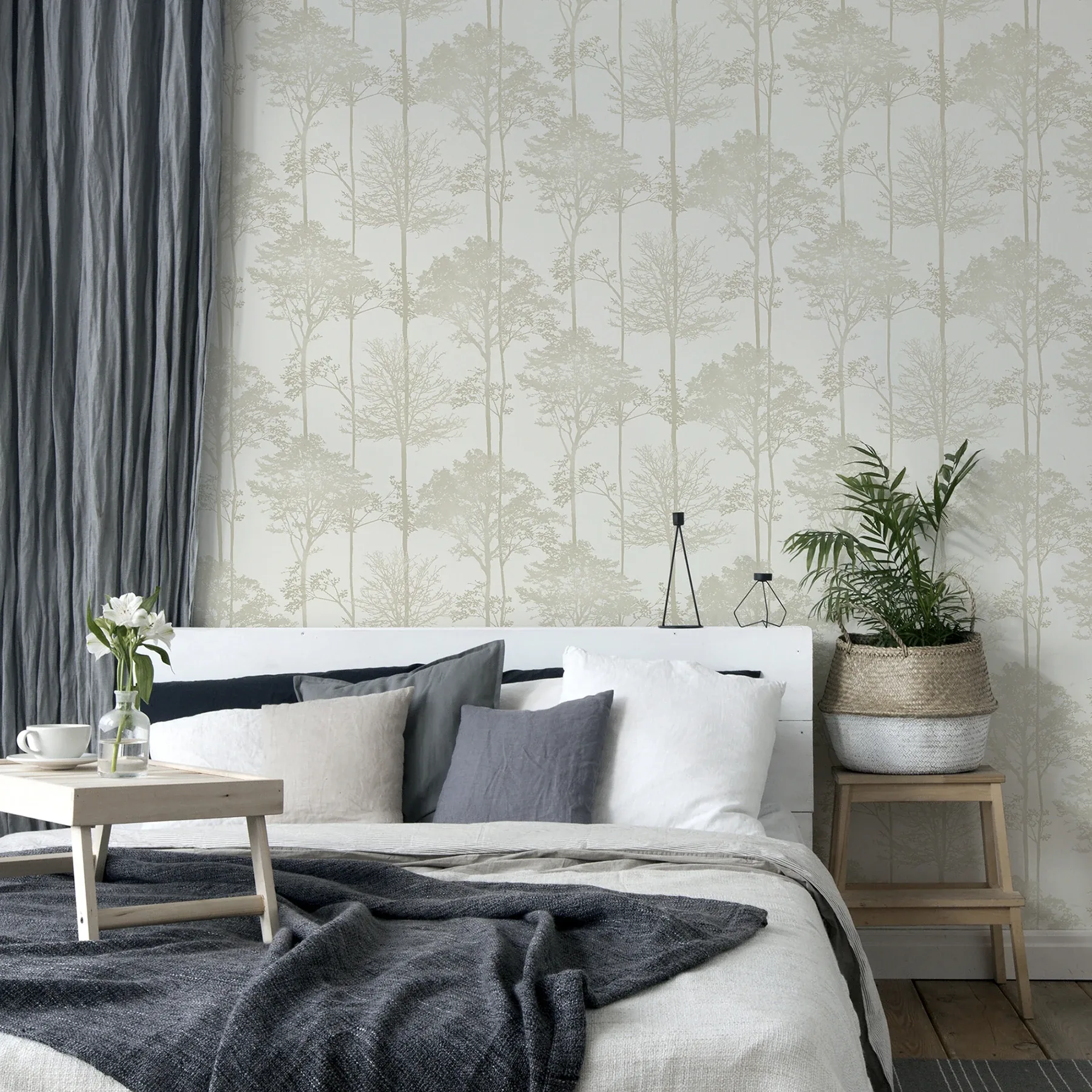 Brewster Home Fashions Indra Neutral Forest Silhouette Wallpaper - SKU AH296102