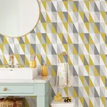 Brewster Home Fashions Inez Mustard Geometric Wallpaper - SKU 4060-138921