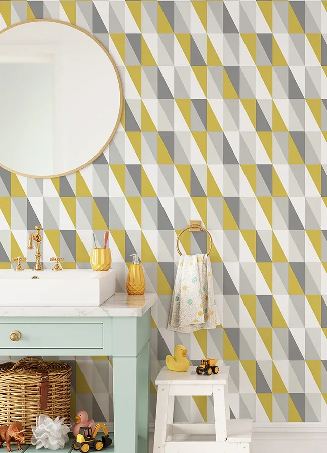 Brewster Home Fashions Inez Mustard Geometric Wallpaper - SKU 4060-138921