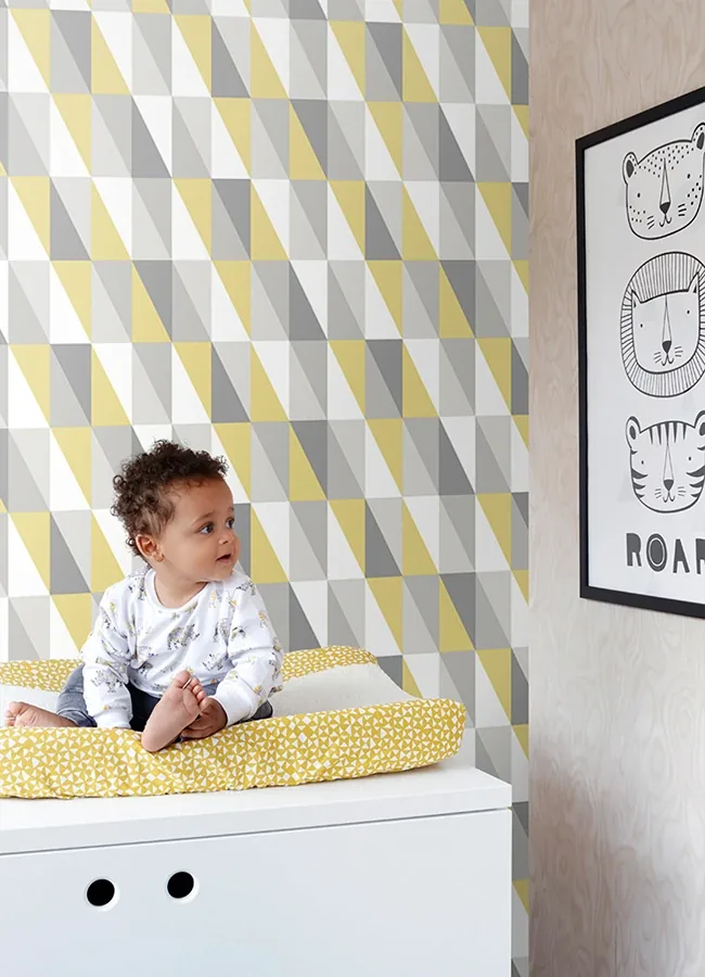 Brewster Home Fashions Inez Mustard Geometric Wallpaper - SKU 4060-138921