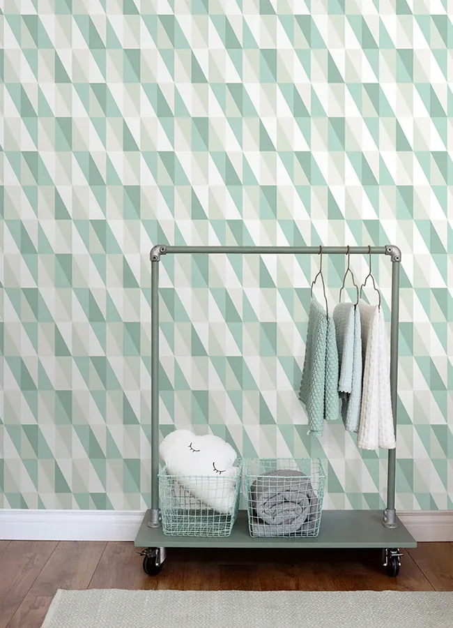 Brewster Home Fashions Inez Teal Geometric Wallpaper - SKU 4060-138920