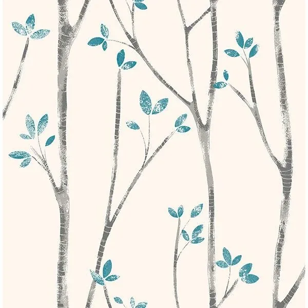 Brewster Home Fashions Ingrid Blue Scandi Tree Wallpaper - SKU UW24777