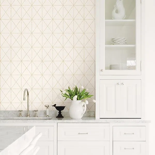 Brewster Home Fashions Intersection Gold Diamond Wallpaper - SKU 2904-78002
