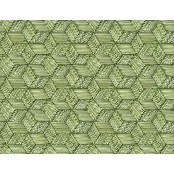 PS41414 | Intertwined Green Geometric Wallpaper