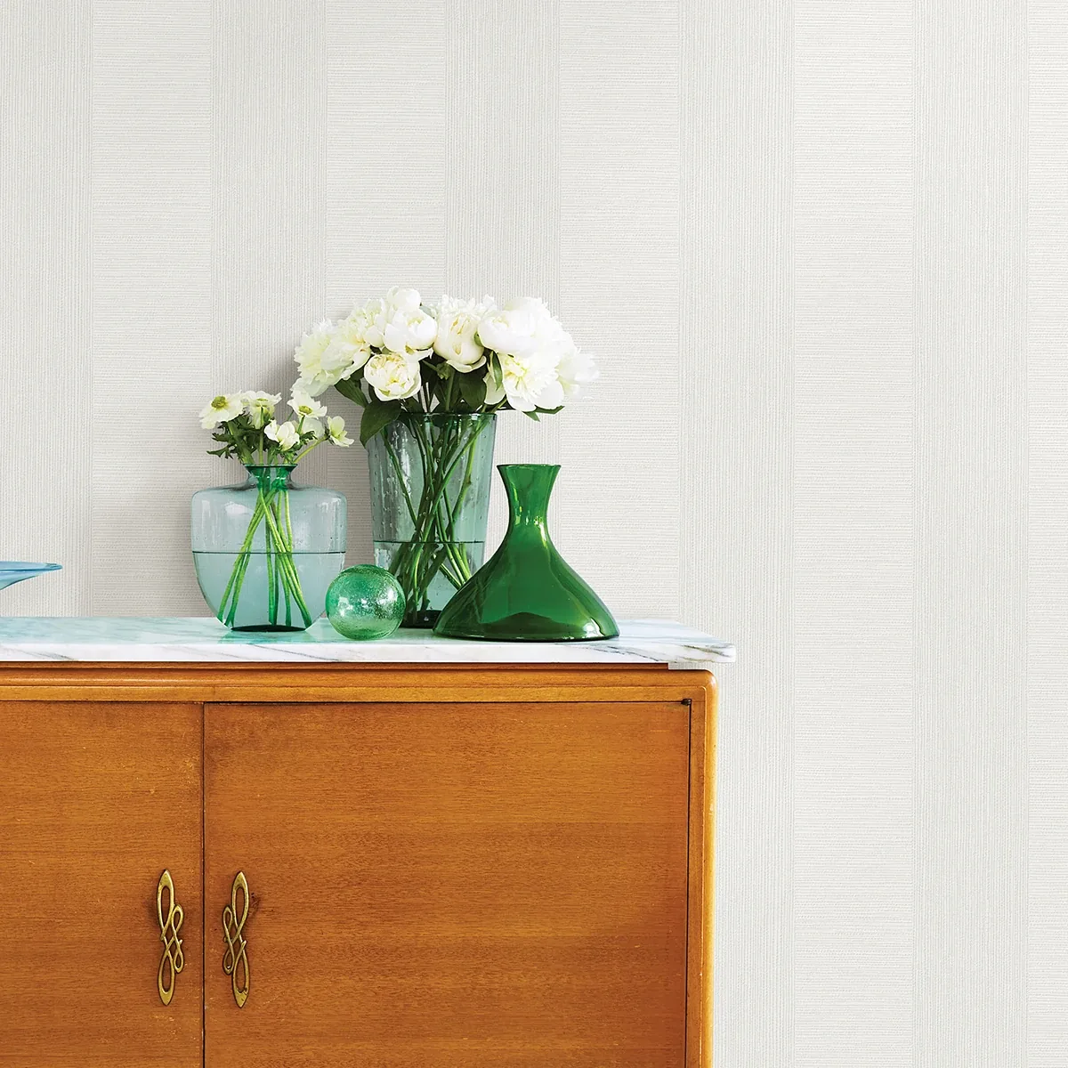 Brewster Home Fashions Intrepid White Textured Stripe Wallpaper - SKU 2896-25306