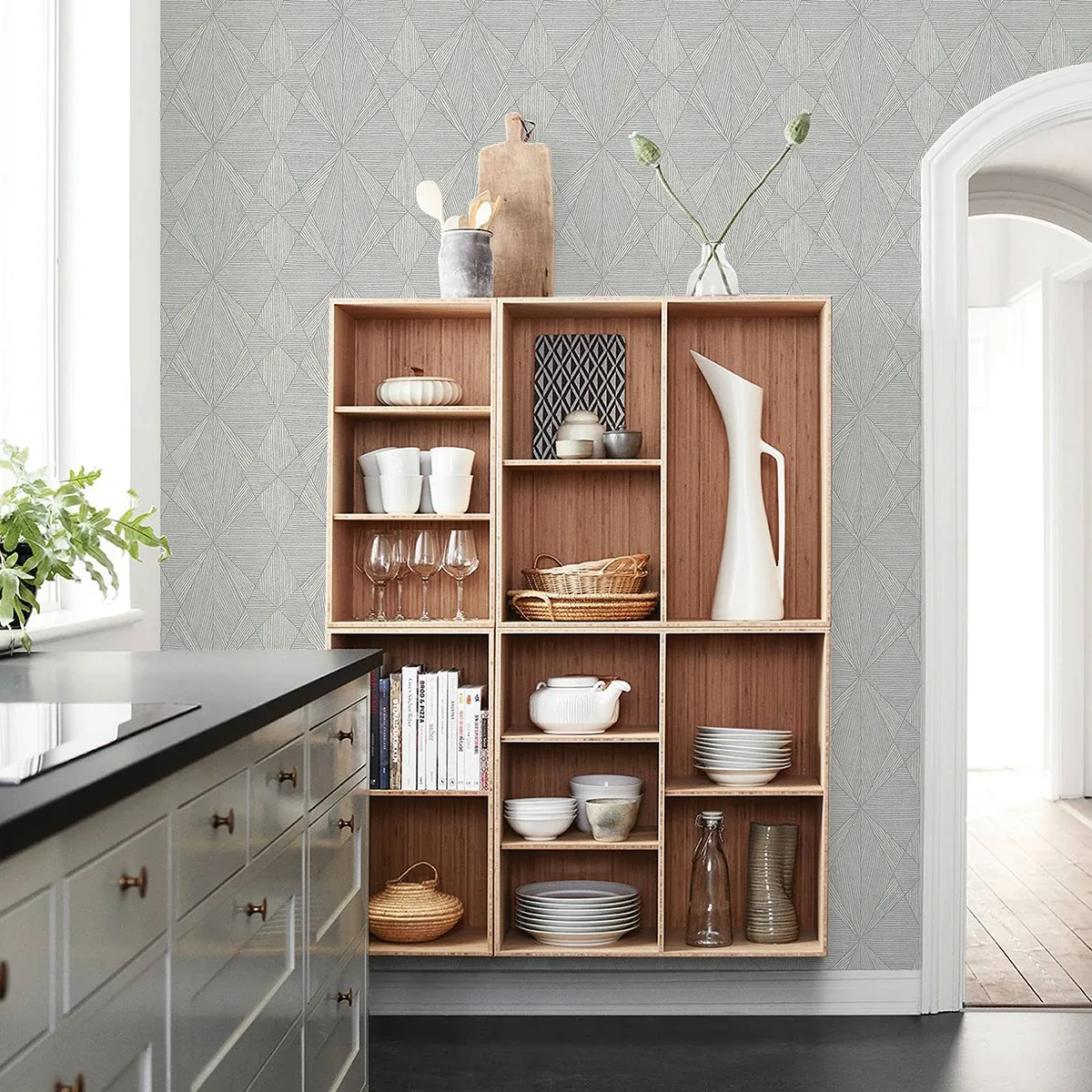 Brewster Home Fashions Intrinsic Grey Textured Geometric Wallpaper - SKU 2896-25333