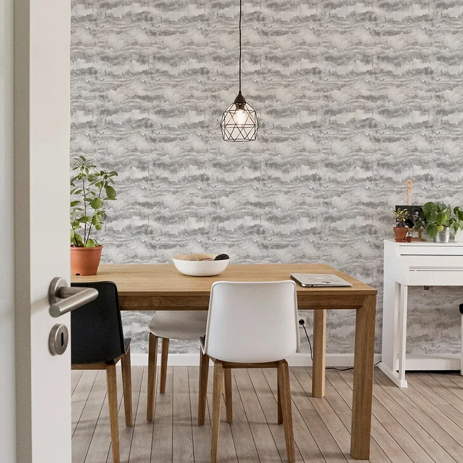 Brewster Home Fashions Irene Grey Painted Canvas Wallpaper - SKU AH921605