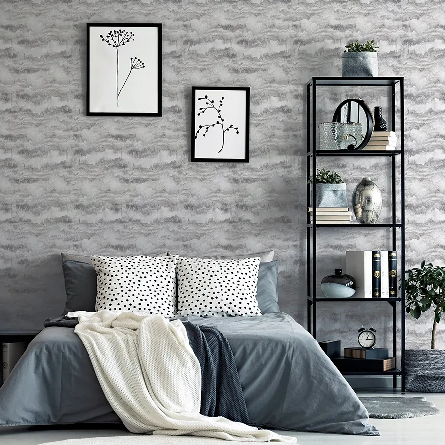 Brewster Home Fashions Irene Grey Painted Canvas Wallpaper - SKU AH921605
