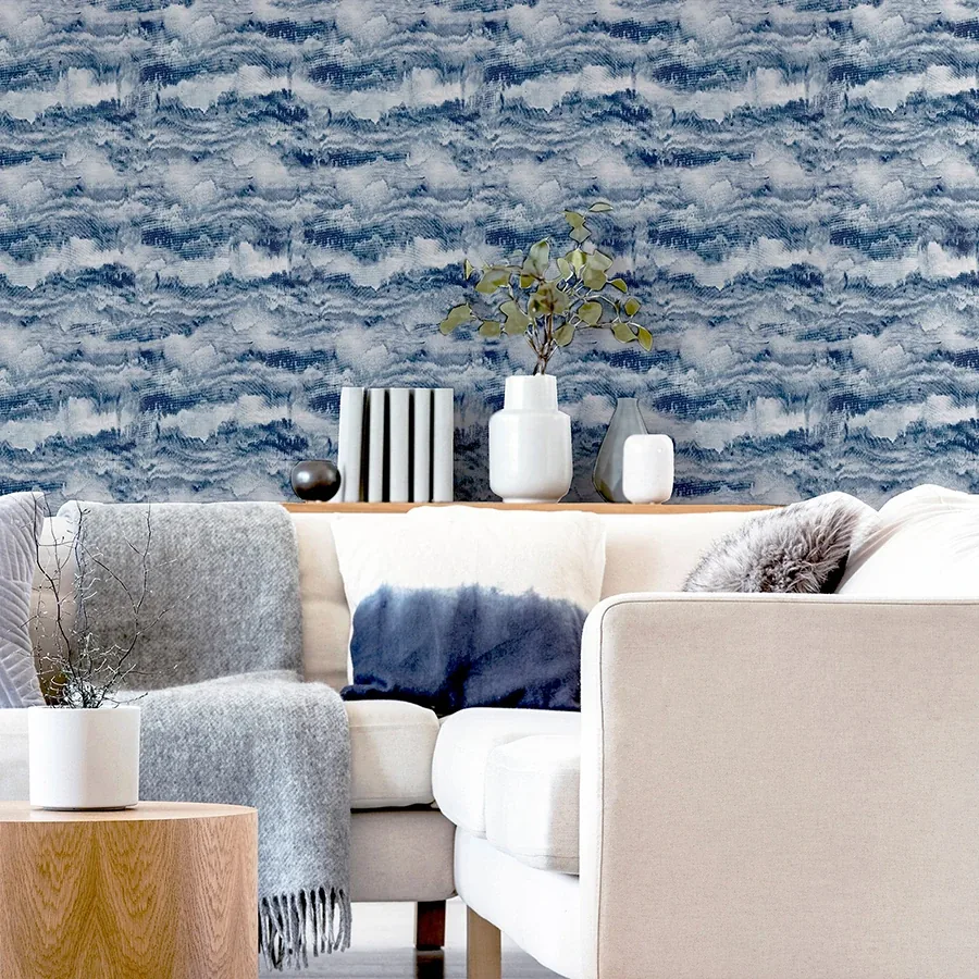 Brewster Home Fashions Irene Navy Painted Canvas Wallpaper - SKU AH921606