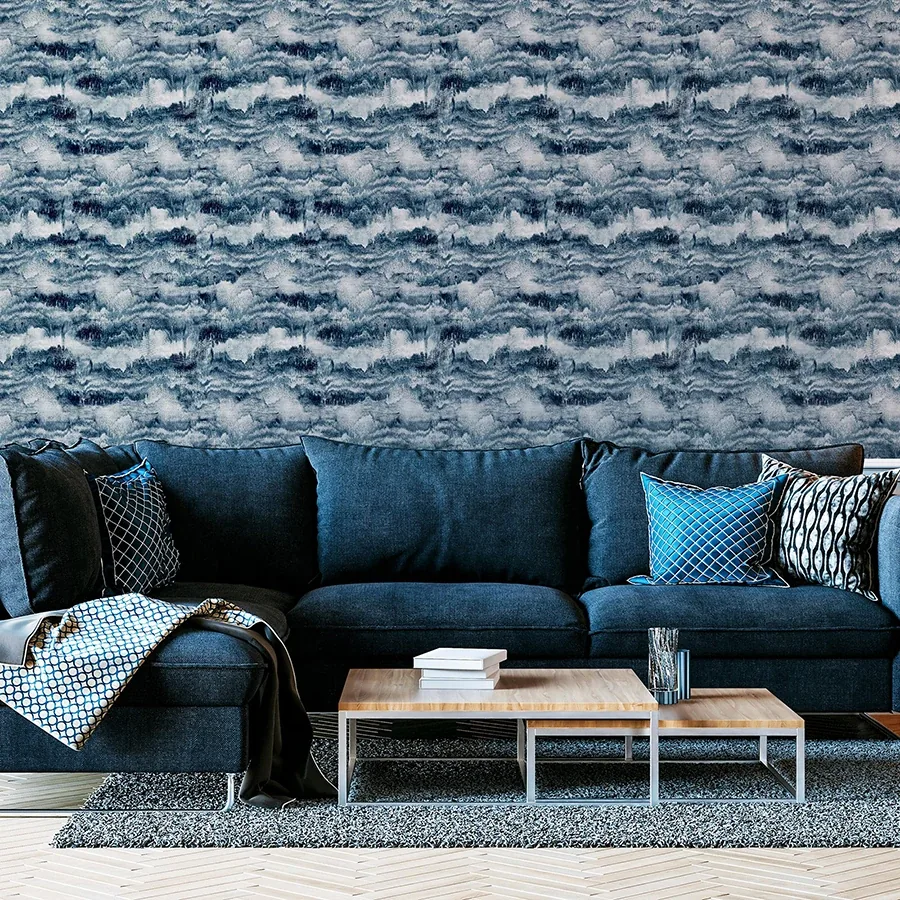 Brewster Home Fashions Irene Navy Painted Canvas Wallpaper - SKU AH921606