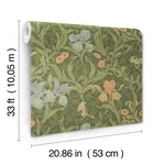 Brewster Home Fashions Iris Green Wild Gardens Wallpaper - SKU 4171-82050