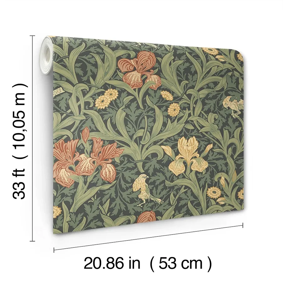 Brewster Home Fashions Iris Navy Wild Gardens Wallpaper - SKU 4171-82051