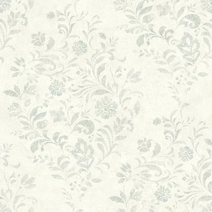 Brewster Home Fashions Isidore Aqua Scroll Wallpaper - SKU 4072-70009