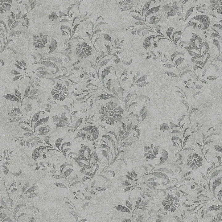 4072-70008 | Isidore Grey Scroll Wallpaper