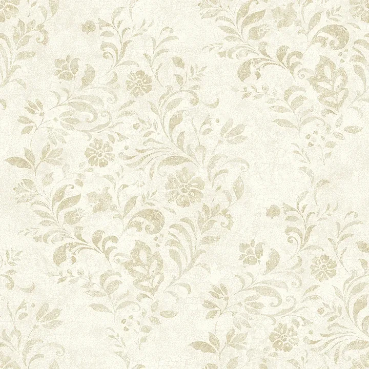 4072-70007 | Isidore Wheat Scroll Wallpaper