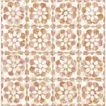 Brewster Home Fashions Izeda Coral Floral Tile Wallpaper - SKU 2980-26194