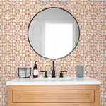 Brewster Home Fashions Izeda Coral Floral Tile Wallpaper - SKU 2980-26194