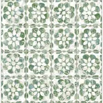 Brewster Home Fashions Izeda Green Floral Tile Wallpaper - SKU 2980-26193