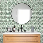 Brewster Home Fashions Izeda Green Floral Tile Wallpaper - SKU 2980-26193
